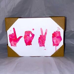 LOVE sign language wooden Decor